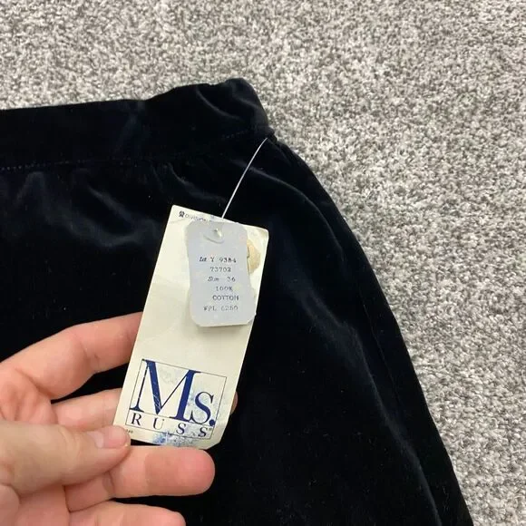 Vintage ‎ Velvet Skirt womens XL  Black witchy y2k  Minimalist goth zip - Picture 4 of 12